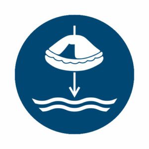 Rettungsfloß fieren beim Aussetzvorgang