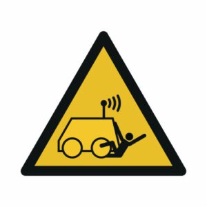 Warnung vor Überrollen durch ferngesteuerte Maschine