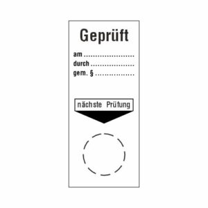 Hinweisschild - Wartung, nächste Prüfung
