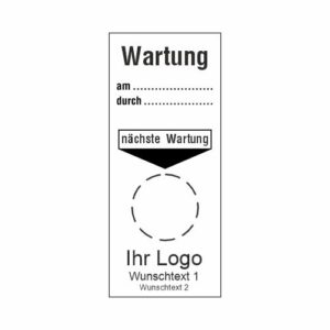 Hinweisschild - Wartung, nächste Wartung, Individuelle Vorlage