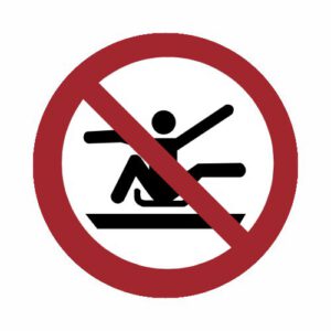 Verbotszeichen - Nicht hinausstrecken aus Rodel