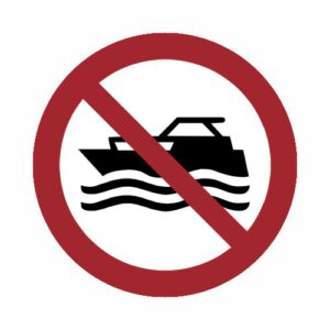 Verbotszeichen - Maschinenbetriebene Boote verboten