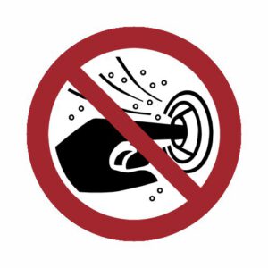 Verbotszeichen - Finger nicht in die Düse einer Hydromassage stecken
