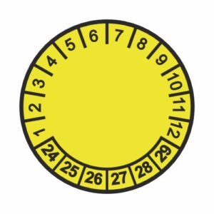 Hinweisschild - Mehrjährige Prüfetikette, neutral, gelb